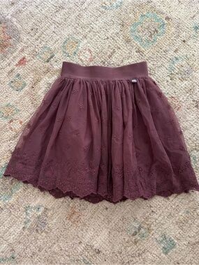 deux par deux Plum Eyelet Lace Circle Skirt Size 4